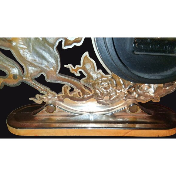 Vintage Pegasus Unicorn Mcm Horse Quartz Table Clock - Picture 6 of 11